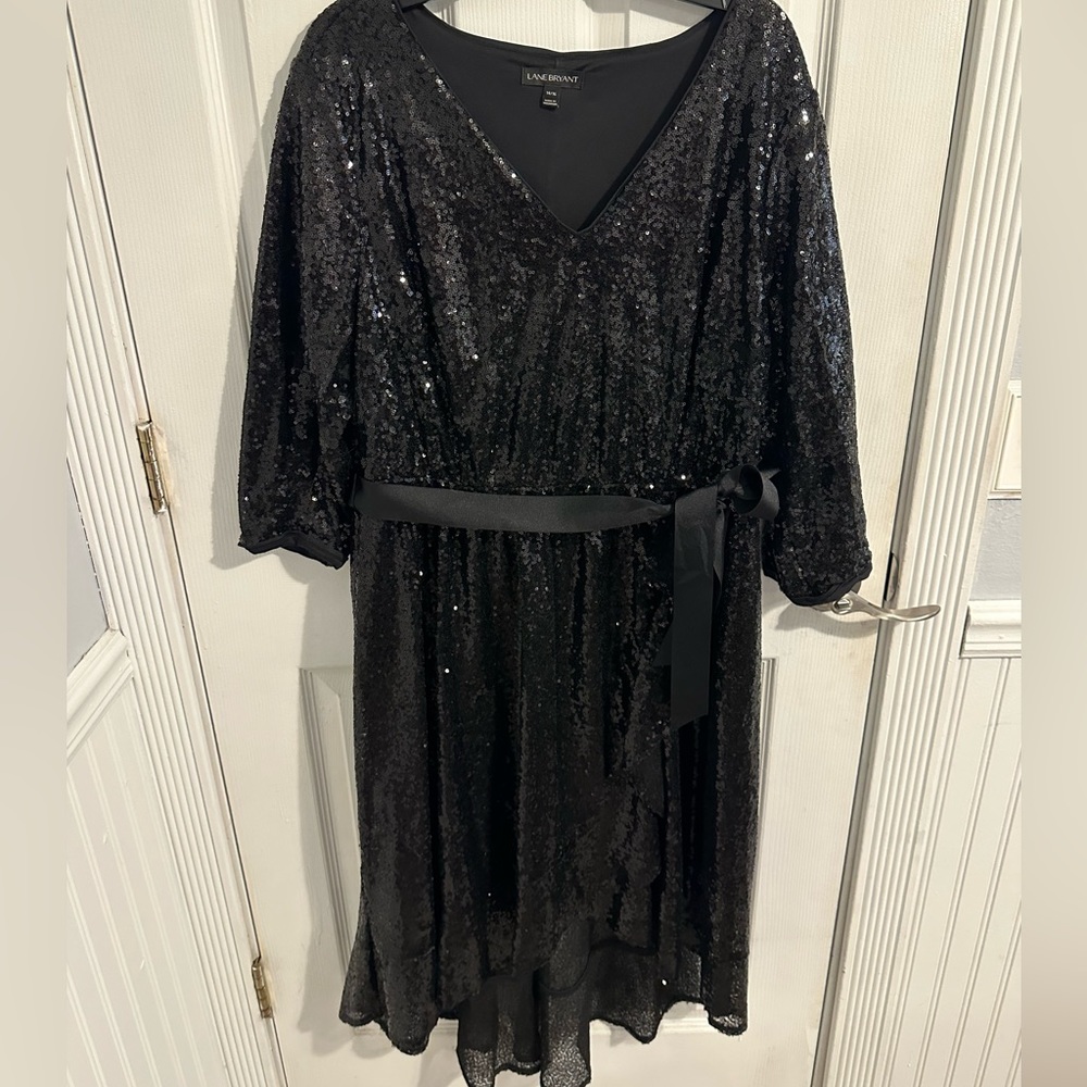 Lane Bryant Black Sequin Dress